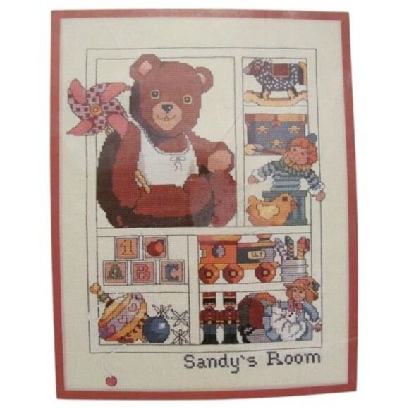 Bucilla Pin-Wheel Teddy Counted Cross-Stitch Kit 11x14 Lullaby Baby Heather King - Picture 6 of 9